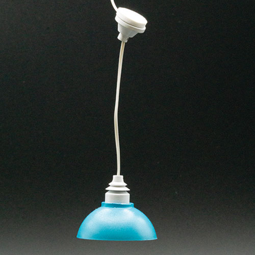 American Swag Hanging Lamp with Blue Shade, 12 Volt