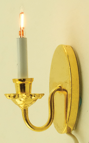 Dollhouse Miniature Single Wall Sconce with Bi-Pin Bulb 12 V.