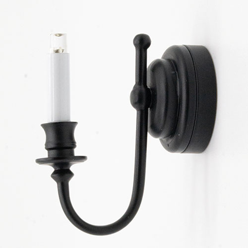 LED Battery Candle Wall Sconce, Black with Wand, CR1632 Battery Included, 3 Volt