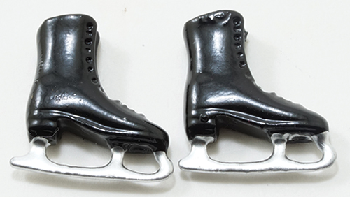 Dollhouse Miniature Black Ice Skates