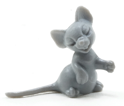 Dollhouse Miniature Gray Mouse