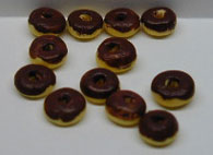 Dollhouse Miniature Chocolate Covered Donuts S/12
