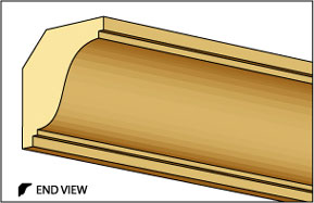 Dollhouse Miniature COB-8 1/4" CROWN CORNICE, 1/2" SCALE