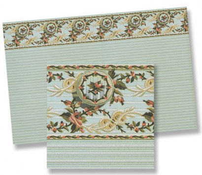 Dollhouse Miniature 1/2" Scale Wallpaper, 4pc