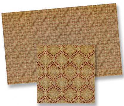 Dollhouse Miniature 1/2" Scale Wallpaper, 4pc